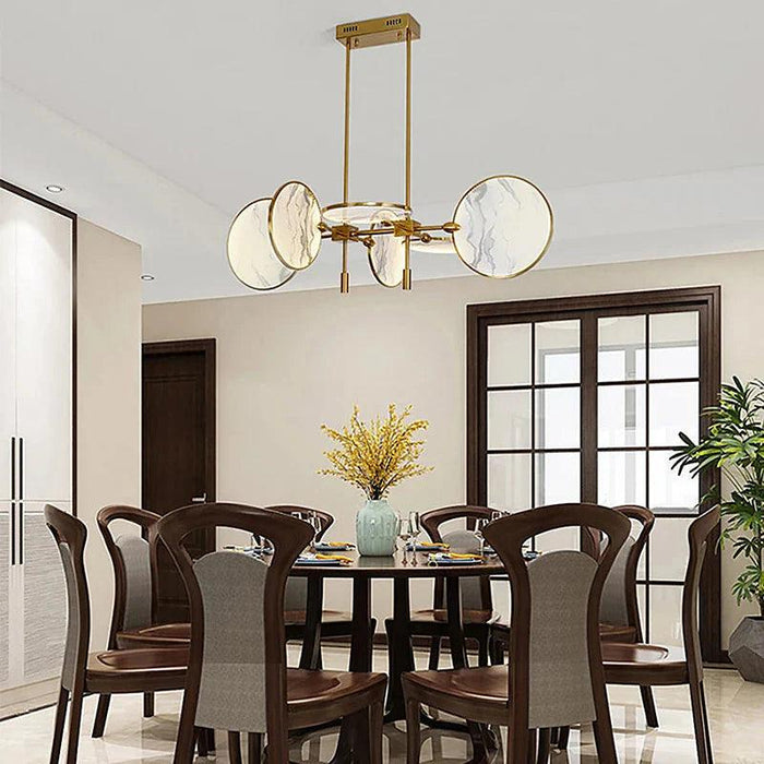Lesley Modern Art Glass Disc Chandelier - DWHOME