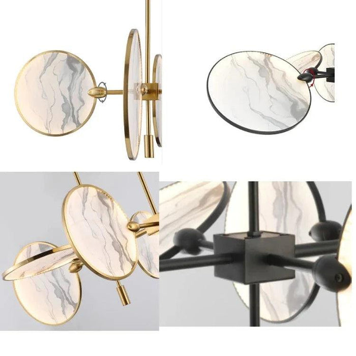 Lesley Modern Art Glass Disc Chandelier - DWHOME