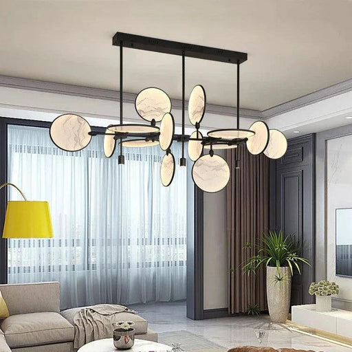 Lesley Modern Art Glass Disc Chandelier-DWHOME