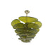 Textured Glass Leaf Green Chandelier-DWHOME