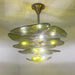 Textured Glass Leaf Green Chandelier-DWHOME
