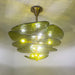 Textured Glass Leaf Green Chandelier-DWHOME