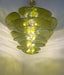 Textured Glass Leaf Green Chandelier-DWHOME