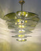 Textured Glass Leaf Green Chandelier-DWHOME