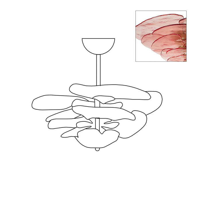 Lotus Leaf Layered Glass Chandelier-DWHOME