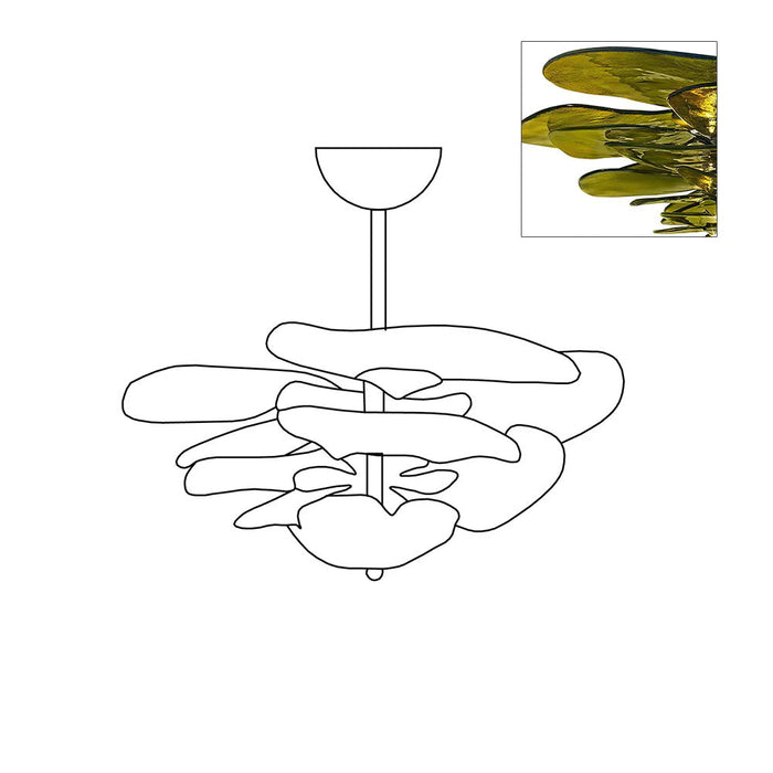 Lotus Leaf Layered Glass Chandelier-DWHOME