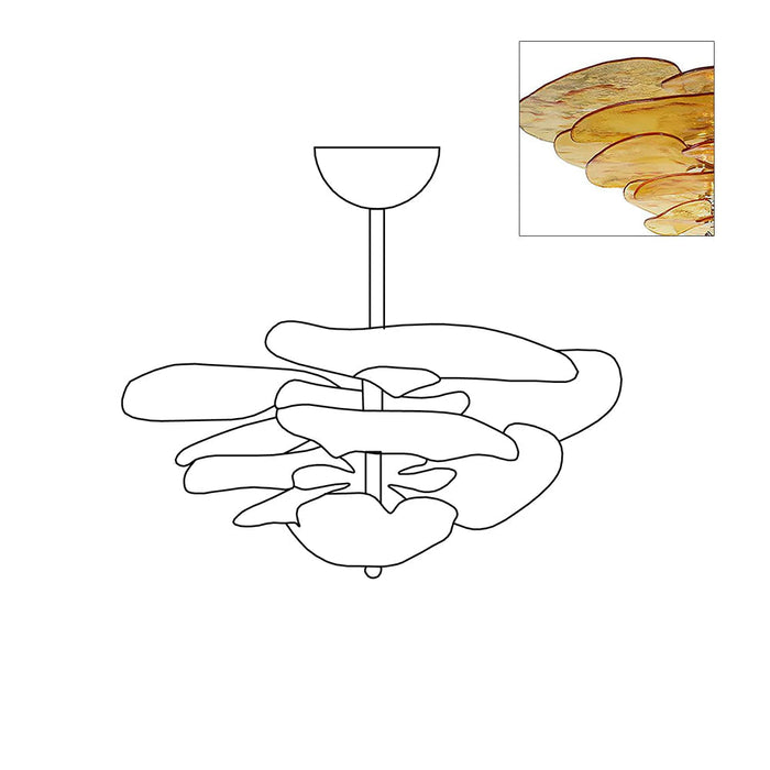 Lotus Leaf Layered Glass Chandelier-DWHOME