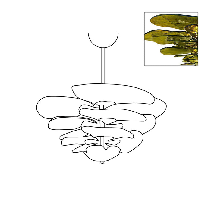 Lotus Leaf Layered Glass Chandelier-DWHOME