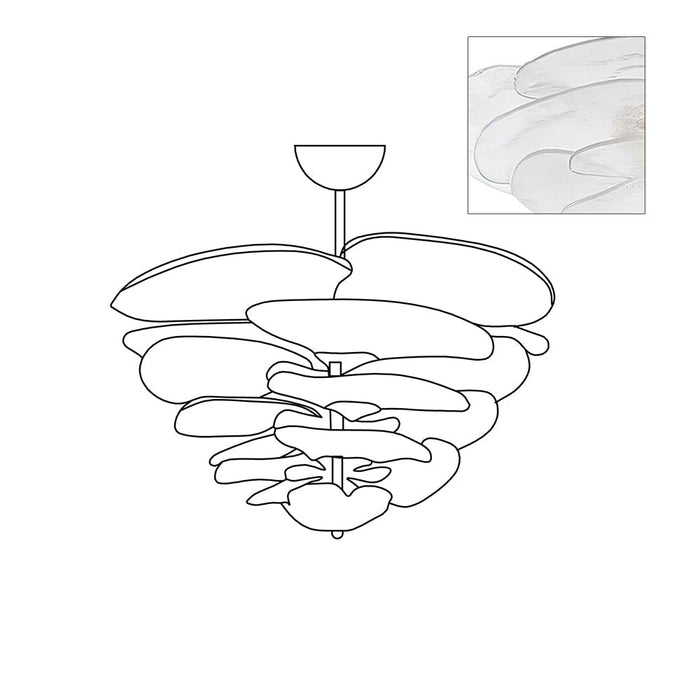 Lotus Leaf Layered Glass Chandelier-DWHOME