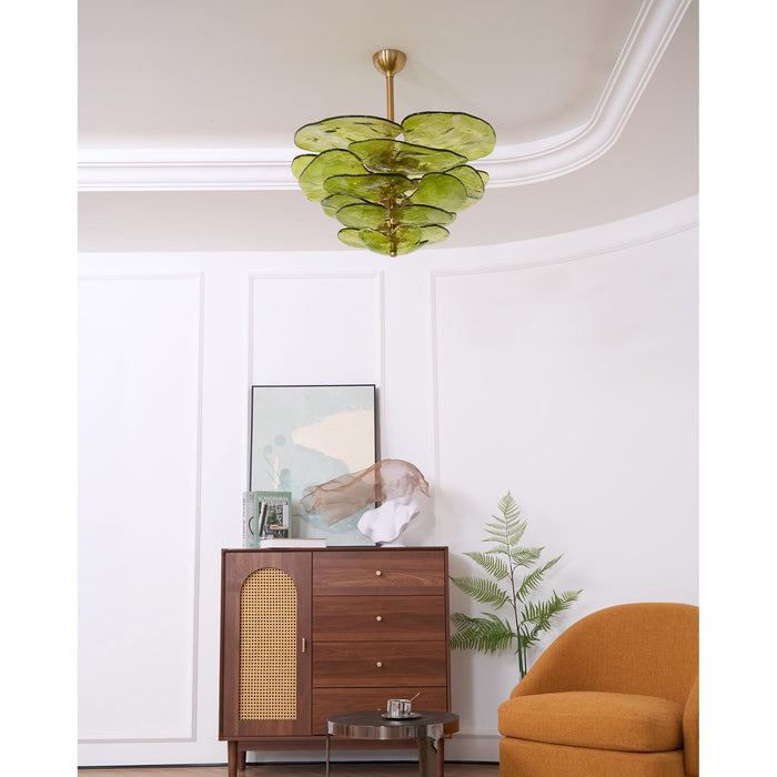 Lotus Leaf Layered Glass Chandelier-DWHOME
