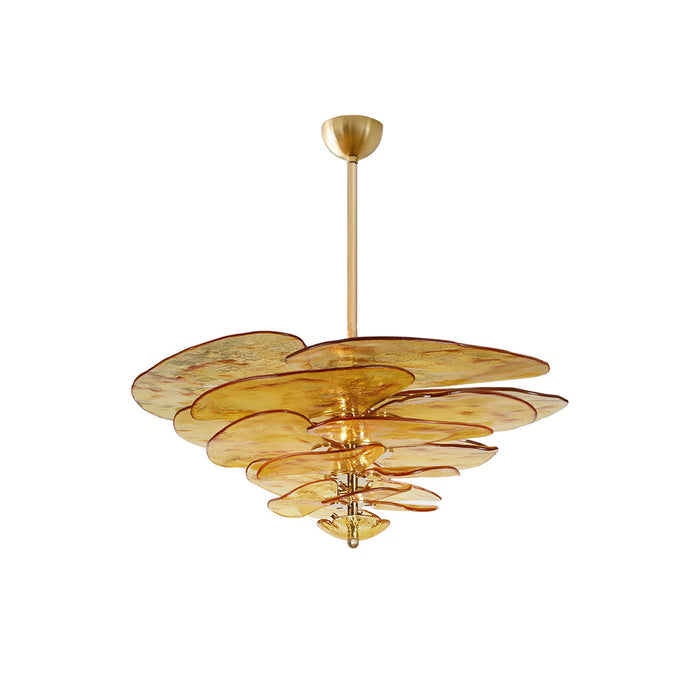 Lotus Leaf Layered Glass Chandelier-DWHOME