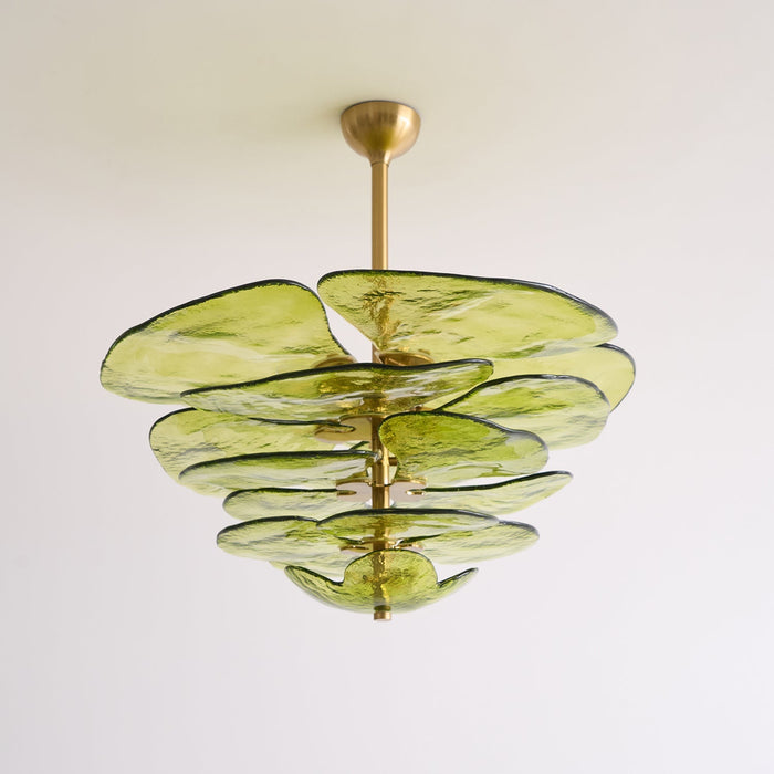 Lotus Leaf Layered Glass Chandelier-DWHOME