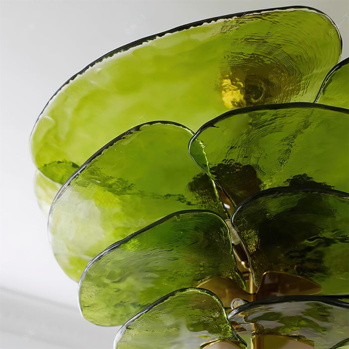 Lotus Leaf Layered Glass Chandelier-DWHOME
