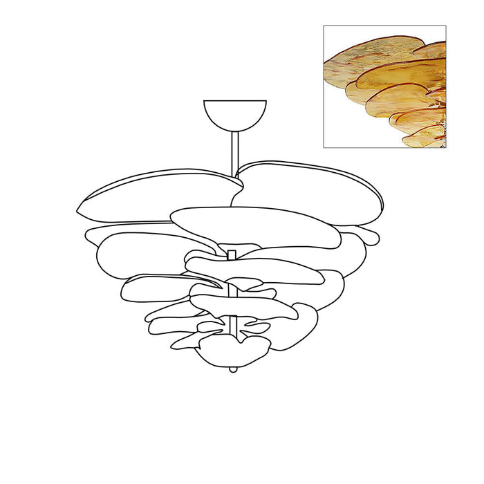 Petals Gold Murano Chandelier-DWHOME