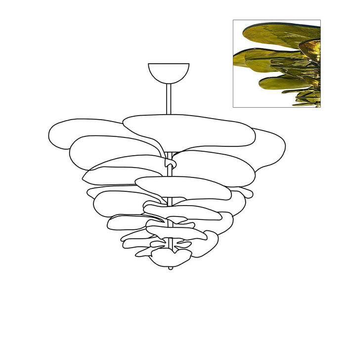 Petals Gold Murano Chandelier-DWHOME