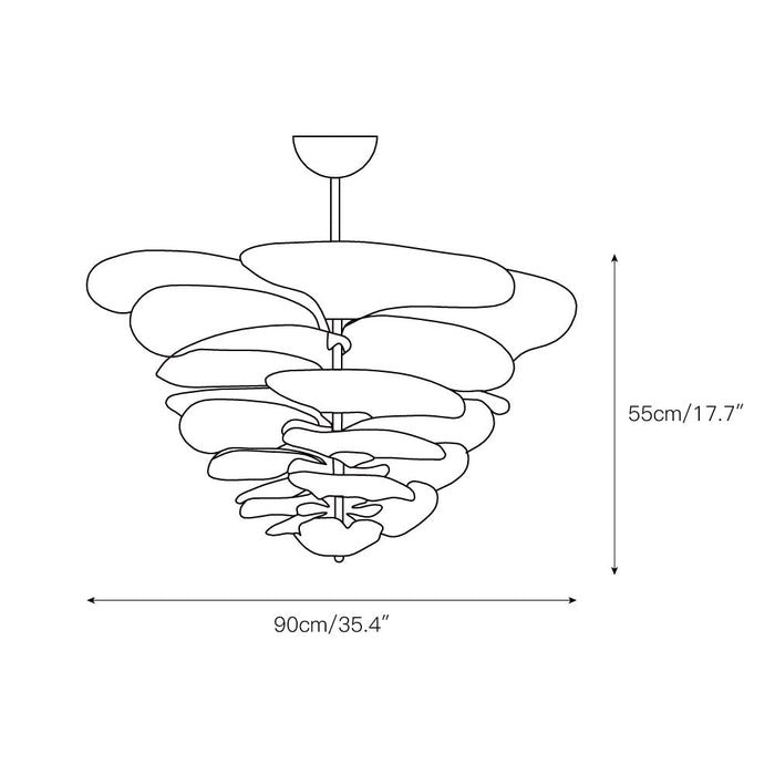 Lotus Leaf Layered Glass Chandelier-DWHOME