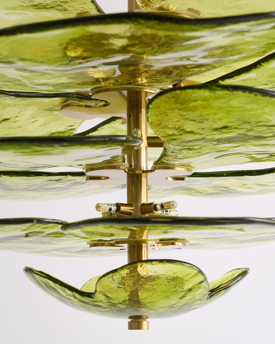 Lotus Leaf Layered Glass Chandelier-DWHOME