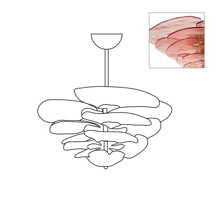 Lotus Leaf Layered Glass Chandelier-DWHOME