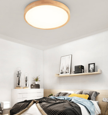 Linnea Scandinavian Slender Wooden Round Ceiling Light - DWHOME