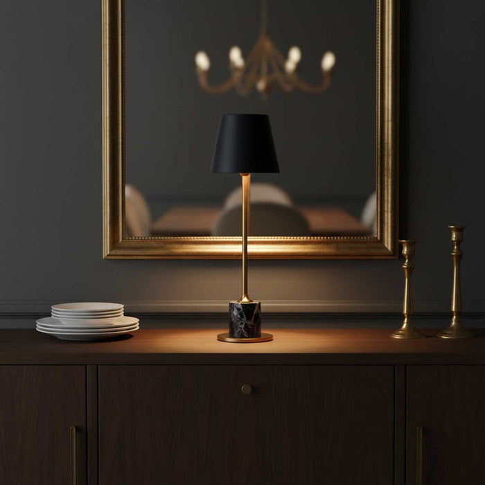 Lirio Mini Marble Table Lamp-DWHOME
