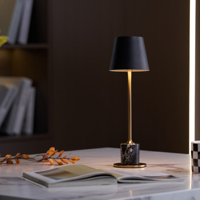 Lirio Mini Marble Table Lamp-DWHOME