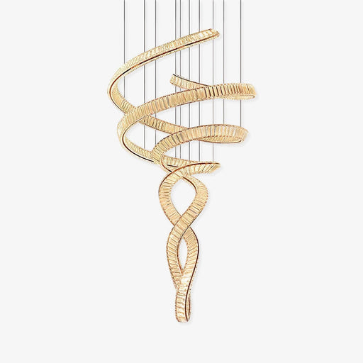 Long Spiral Crystal Chandelier-DWHOME