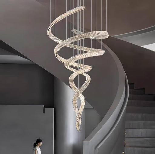 Long Spiral Crystal Chandelier-DWHOME