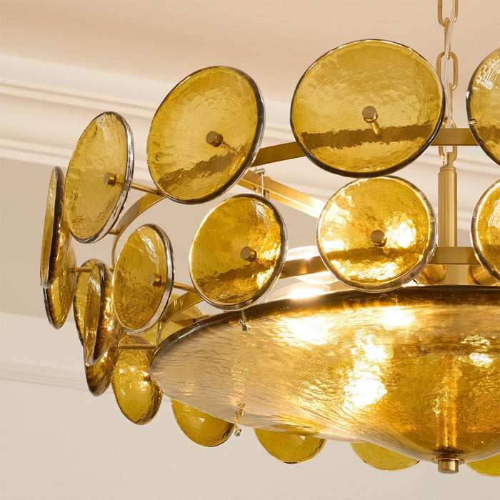 Solaris Disc Murano Chandelier-DWHOME