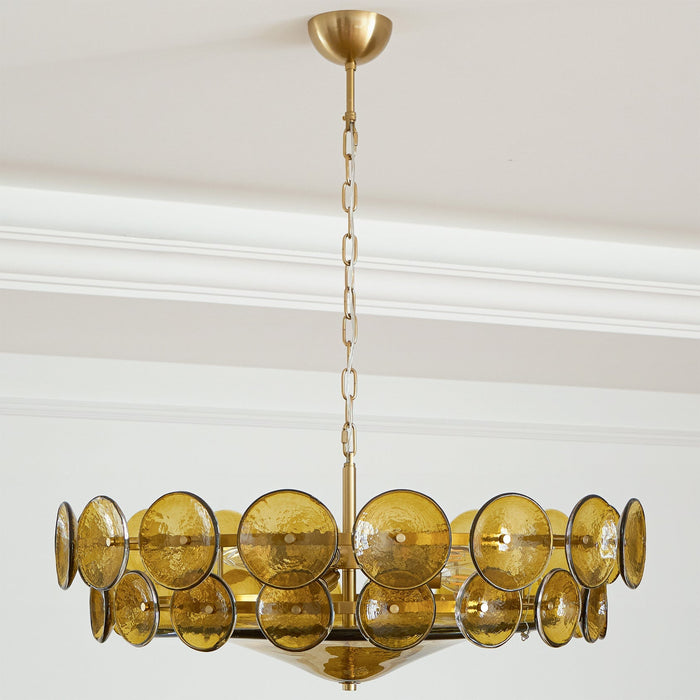 Solaris Disc Murano Chandelier-DWHOME