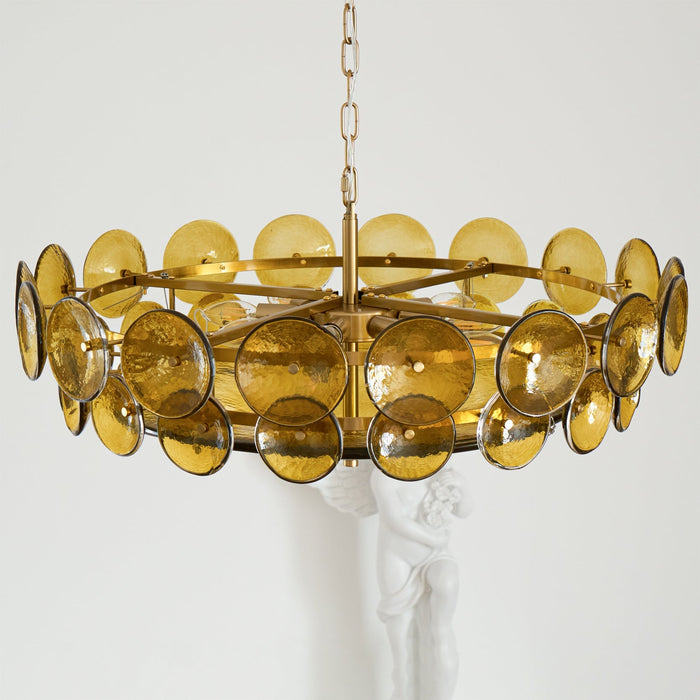 Solaris Disc Murano Chandelier-DWHOME