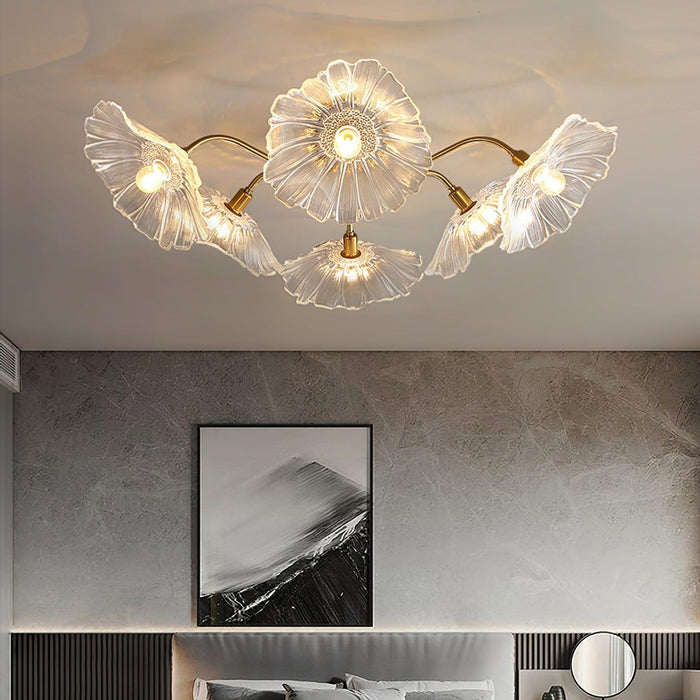 Lotus Leaf Glass Ceiling Lamp-DWHOME