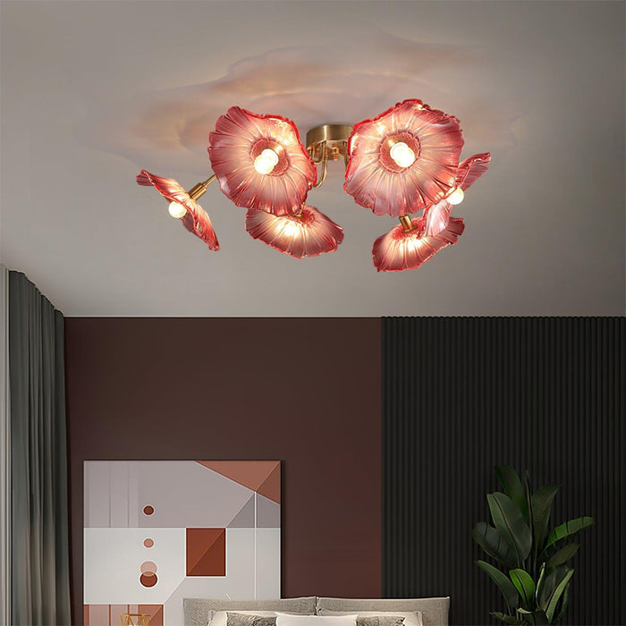 Lotus Leaf Glass Ceiling Lamp-DWHOME
