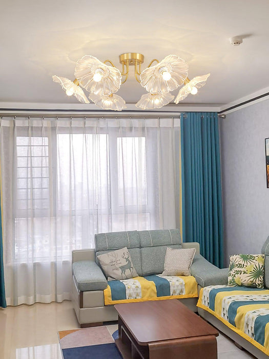 Lotus Leaf Glass Ceiling Lamp-DWHOME