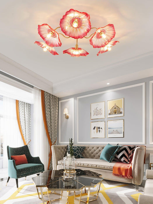 Lotus Leaf Glass Ceiling Lamp-DWHOME