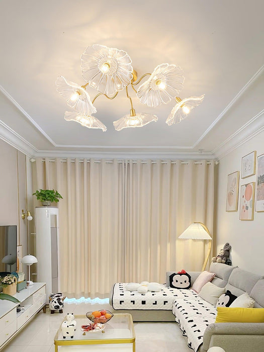 Lotus Leaf Glass Ceiling Lamp-DWHOME