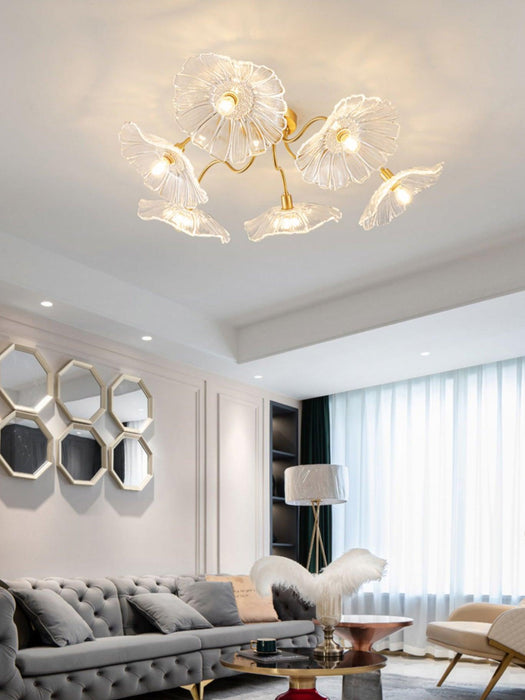 Lotus Leaf Glass Ceiling Lamp-DWHOME