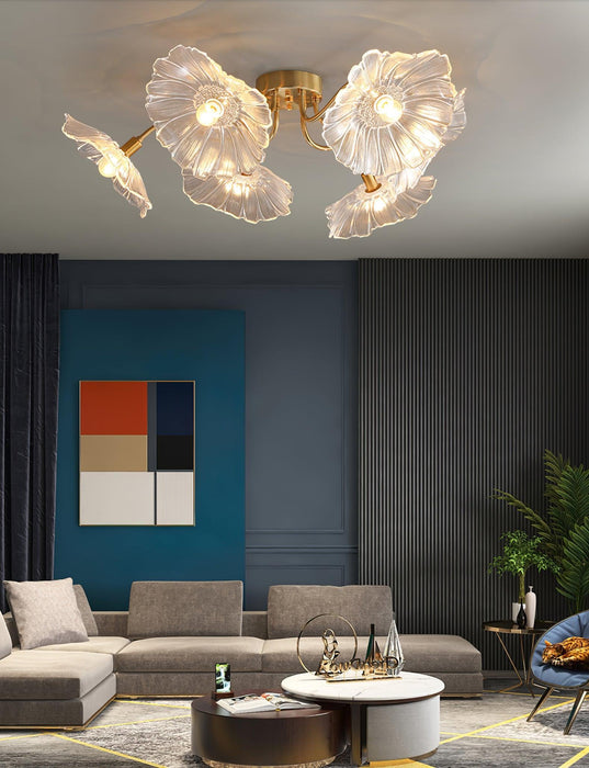 Lotus Leaf Glass Ceiling Lamp-DWHOME