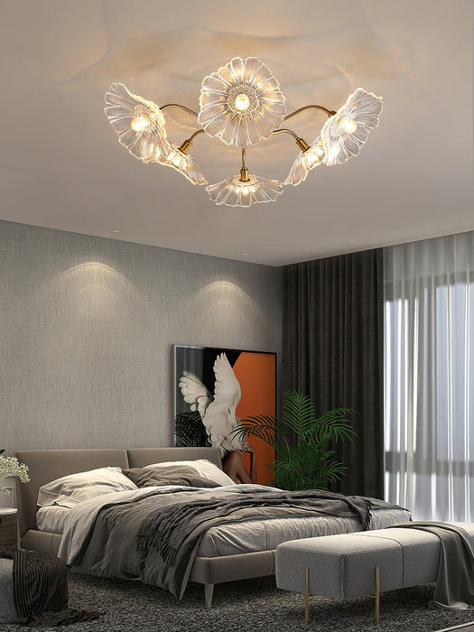 Lotus Leaf Glass Ceiling Lamp-DWHOME