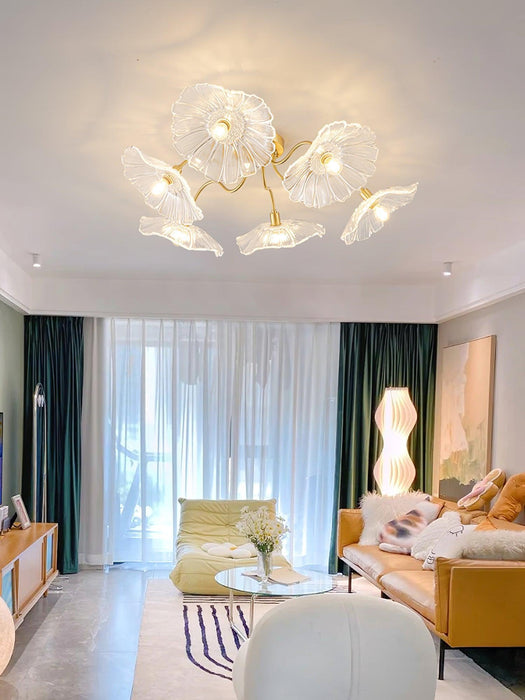 Lotus Leaf Glass Ceiling Lamp-DWHOME
