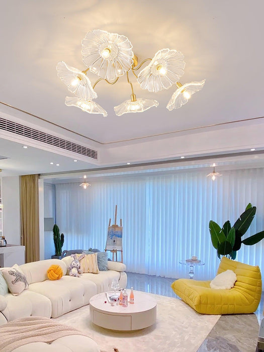 Lotus Leaf Glass Ceiling Lamp-DWHOME