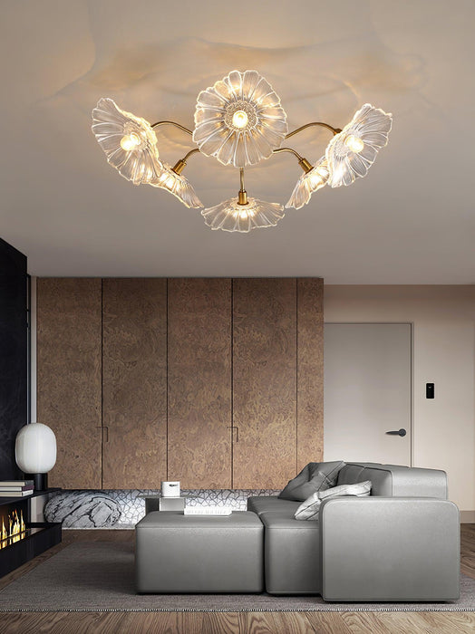 Lotus Leaf Glass Ceiling Lamp-DWHOME