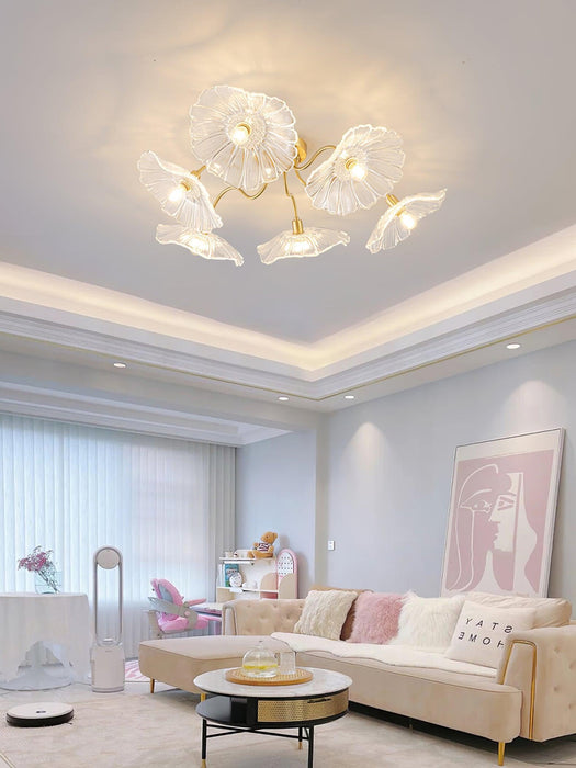 Lotus Leaf Glass Ceiling Lamp-DWHOME