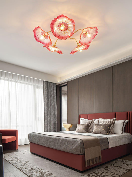 Lotus Leaf Glass Ceiling Lamp-DWHOME