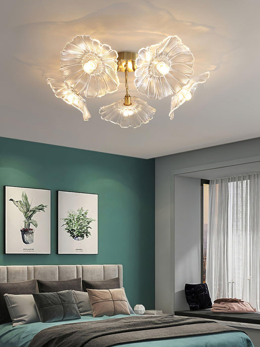 Lotus Leaf Glass Ceiling Lamp-DWHOME
