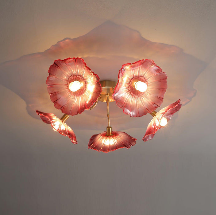 Lotus Leaf Glass Ceiling Lamp-DWHOME