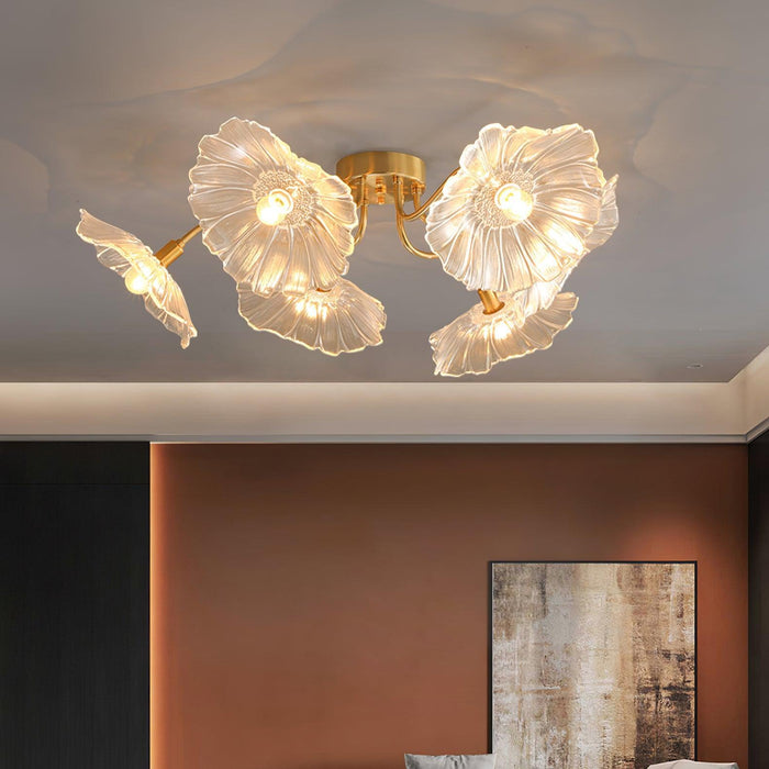 Lotus Leaf Glass Ceiling Lamp-DWHOME