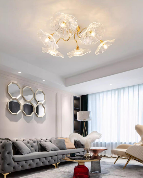 Lotus Leaf Glass Ceiling Lamp-DWHOME