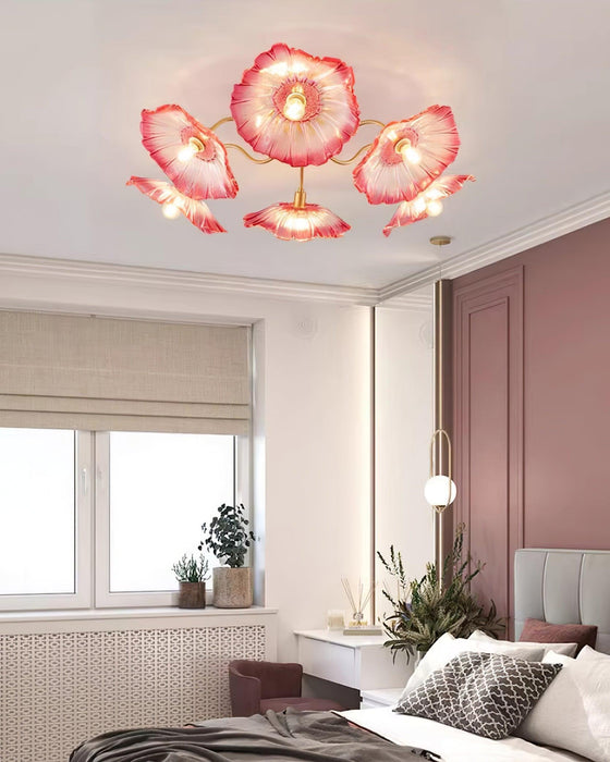 Lotus Leaf Glass Ceiling Lamp-DWHOME