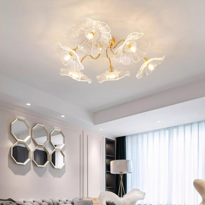 Lotus Leaf Glass Ceiling Lamp-DWHOME