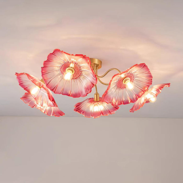 Lotus Leaf Glass Ceiling Lamp-DWHOME
